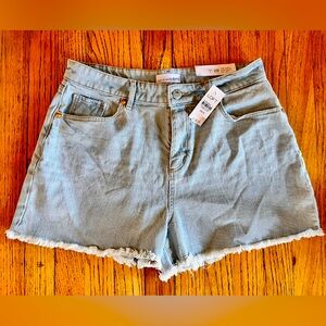 LOFT The Curvy High Waist Cut Off Shorts, Denim, Size 28/6, Light Blue, NWT